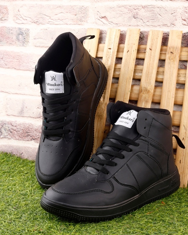 Shop Men's Black High-Top Sneakers-Front