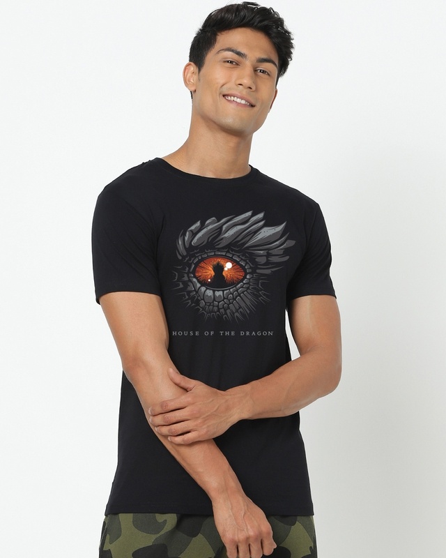 Shop Men's Black House of The Dragon Graphic Printed T-shirt-Front