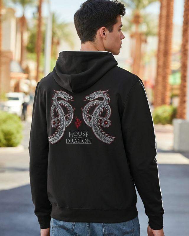 Shop Men's Black House Of The Dragon-Legacy Graphic Printed Hoodies-Front