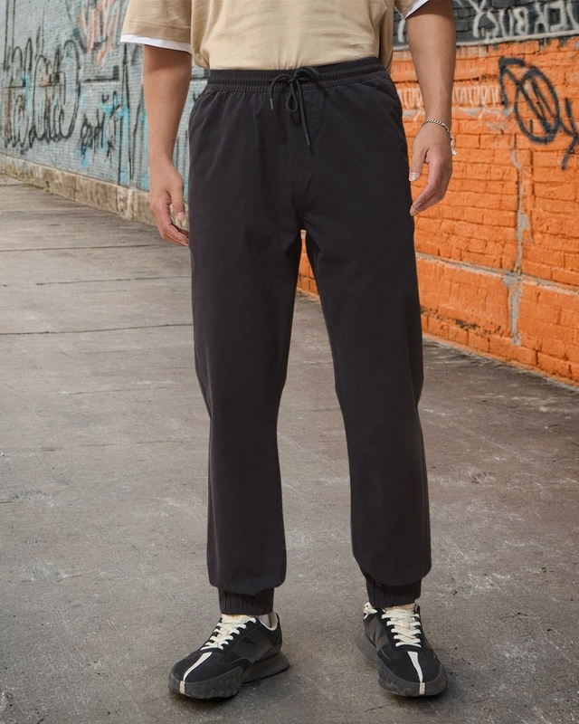 Shop Men's Black Joggers-Front