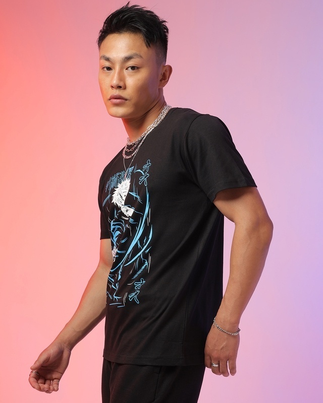Shop Men's Black Jujutsu Master Graphic Printed T-shirt-Front