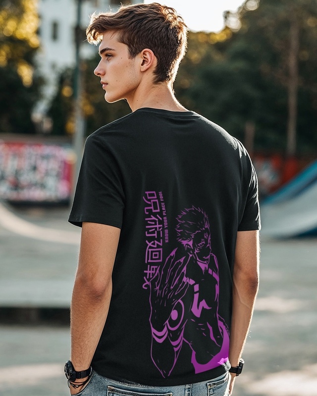 Shop Men's Black Know Your Place Fool Graphic Printed T-shirt-Front
