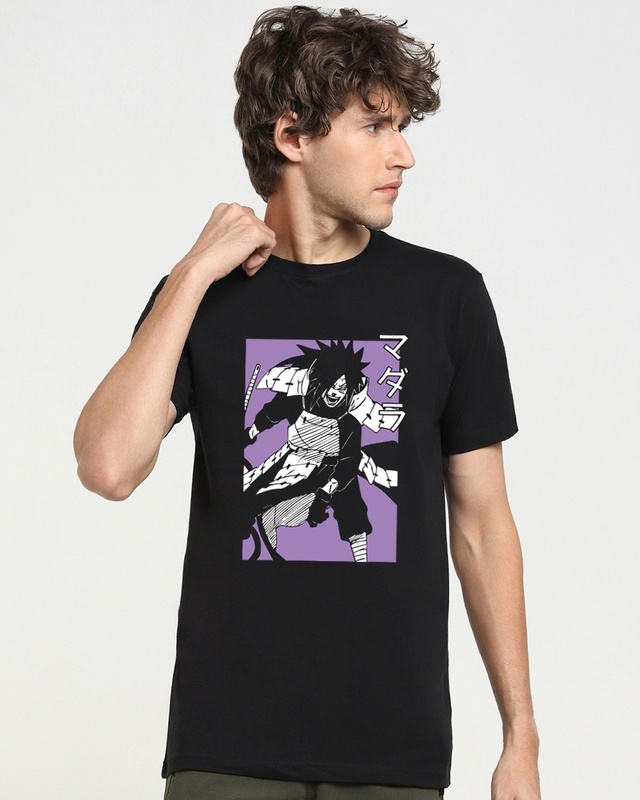Shop Men's Black Madara Graphic Printed T-shirt-Front