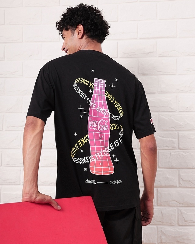Shop Men's Black Magic In The Bottle Graphic Printed Oversized T-shirt-Front