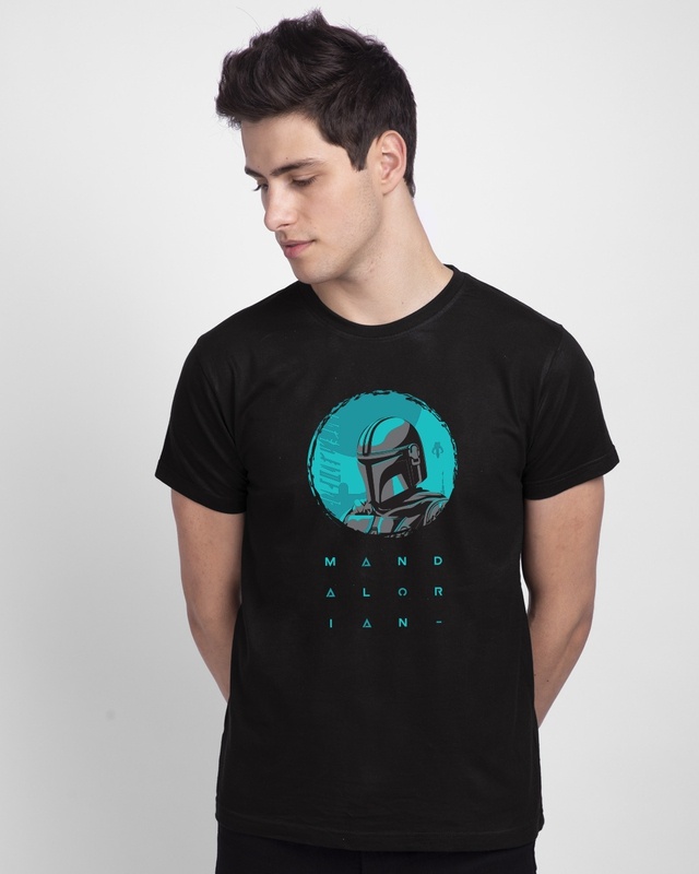 Shop Men's Black Mandalorian Kin Graphic Printed T-shirt-Front