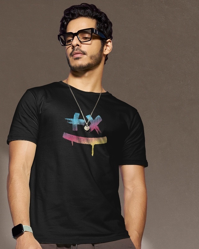 Shop Men's Black Martin Garrix Colorful Graphic Printed T-shirt-Front