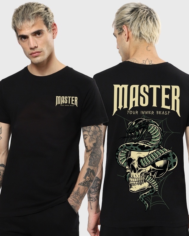Shop Men's Black Master 88 Graphic Printed T-shirt-Front