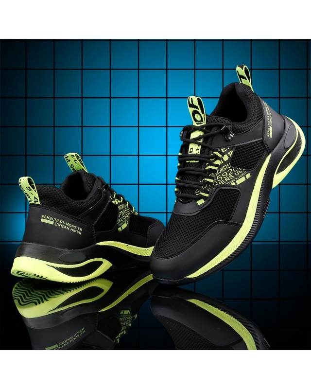 Shop Men's Black Mesh Sneakers-Front