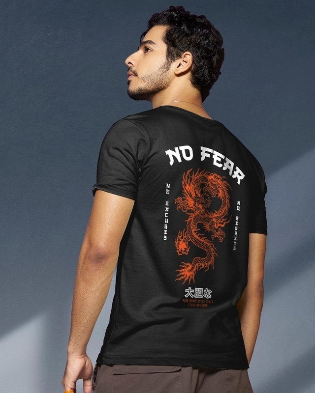 Shop Men's Black No Fear Graphic Printed T-shirt-Front