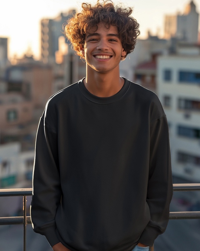 Men's Black Oversized Sweatshirt