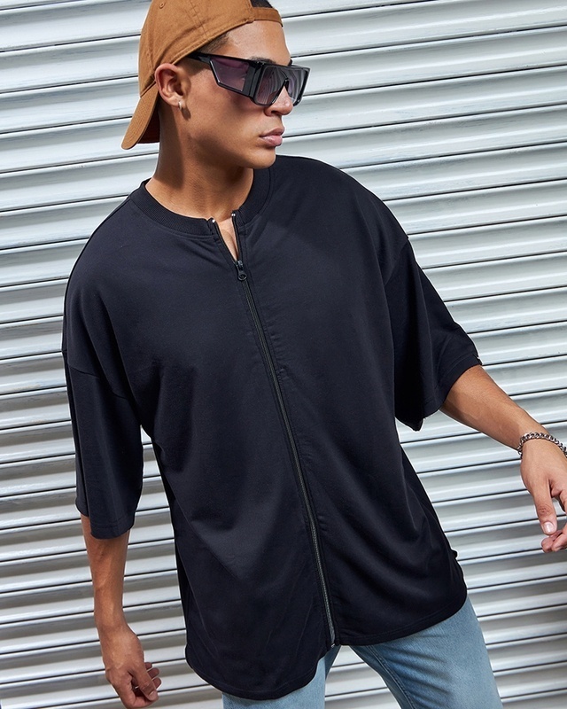 Shop Men's Black Oversized T-shirt-Front