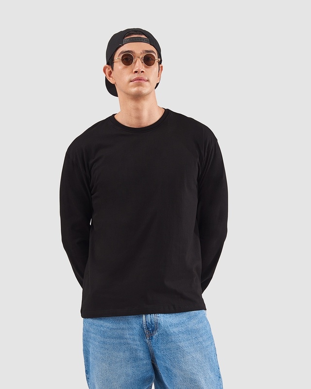 Shop Men's Black Oversized T-shirt-Front