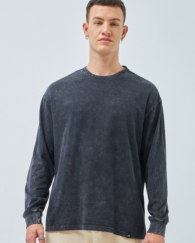 Shop Men's Black Oversized T-shirt-Front