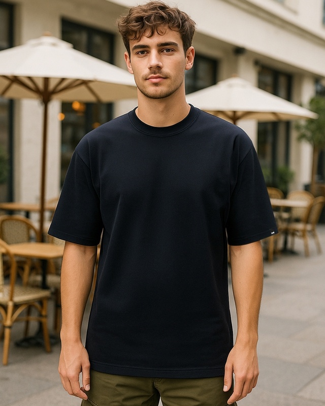 Shop Men's Black Oversized T-shirt-Front