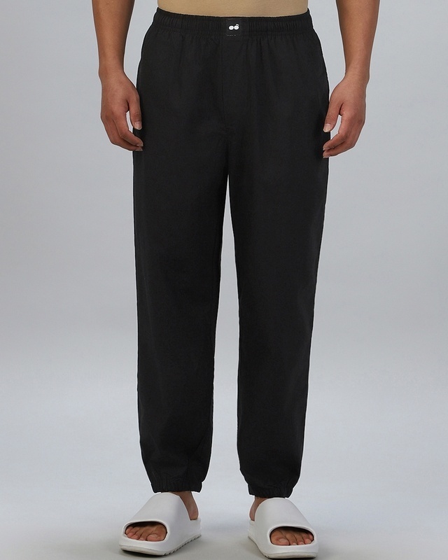 Shop Men's Black Pyjamas-Front