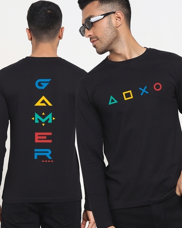 Shop Men's Black Respawn Gamer Typograpgt T-shirt-Front