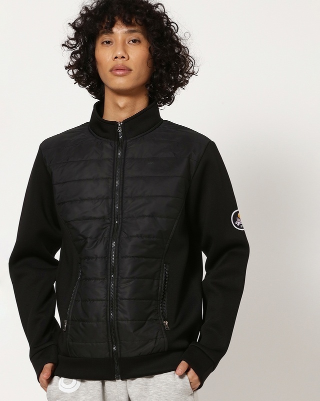 Shop Men's Black Scuba Jacket-Front