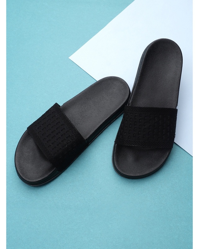 Shop Men's Black Sliders-Front