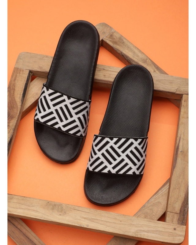 Shop Men's Black Sliders-Front