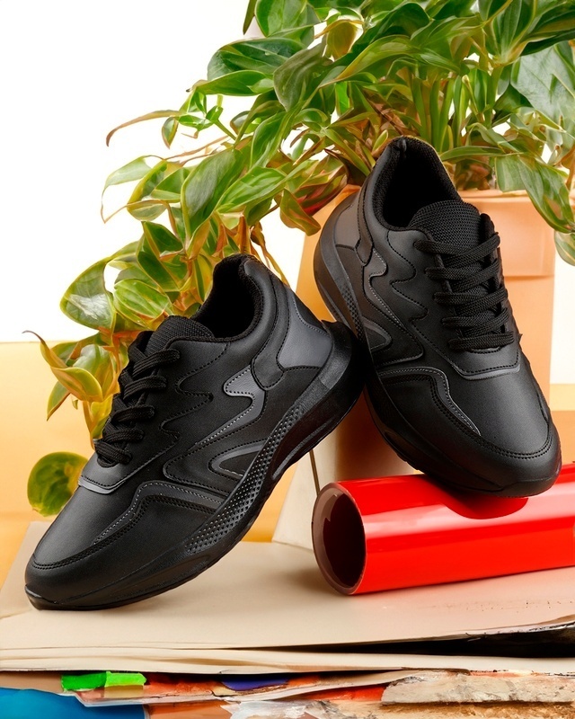 Shop Men's Black Sneakers-Front