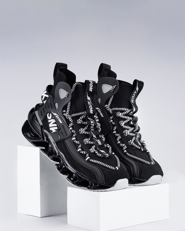 Nike Air Force 1 High Black Sneakers Size 8.5 Mens Triple Black High Top  Strap | eBay