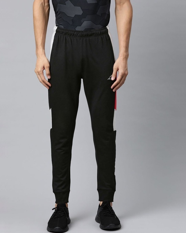 Shop Men's Black Solid Slim Fit Joggers-Front