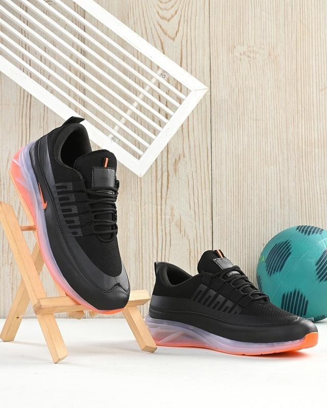 Shop Men's Black Sports Shoes-Front