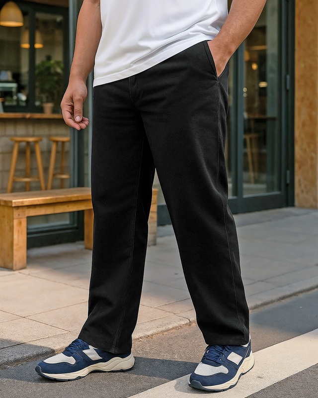 Men's Black Straight Fit Plus Size Jeans
