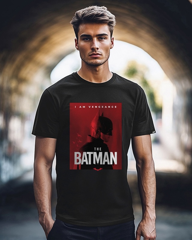 Shop Men's Black The Batman Printed T-shirt-Front