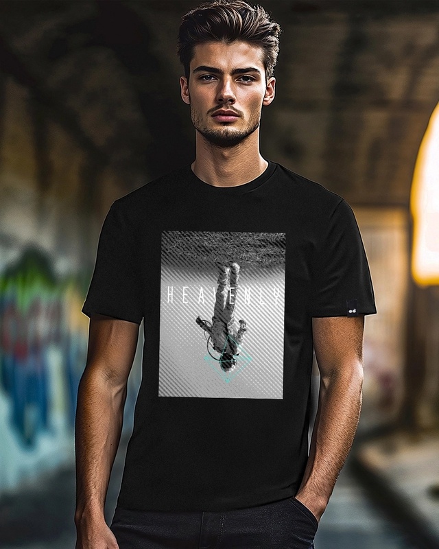 Shop Men's Black The Other Side Graphic Printed T-shirt-Front
