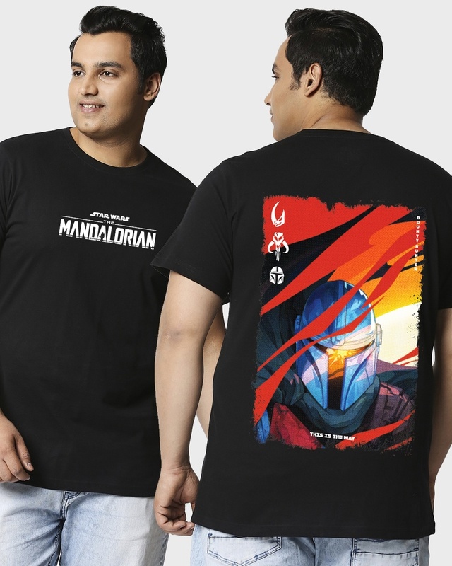 Shop Men's Black This Is The Way Graphic Printed Oversized Plus Size T-shirt-Front