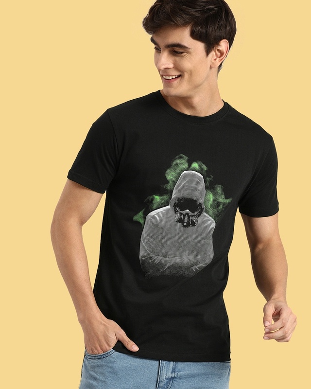 Shop Men's Black Toxic Human T-shirt-Front