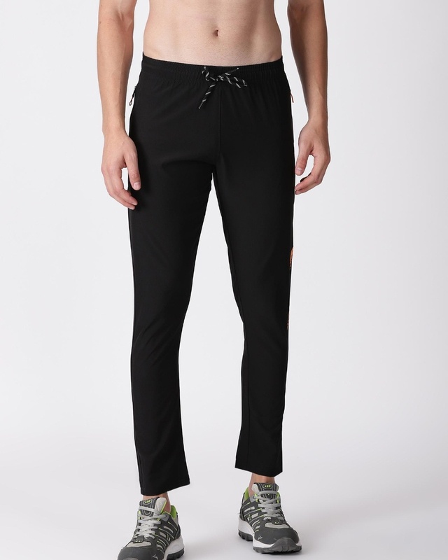 Shop Men's Black Track Pants-Front
