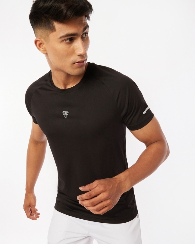 Shop Men's Black Training Utility T-shirt-Front