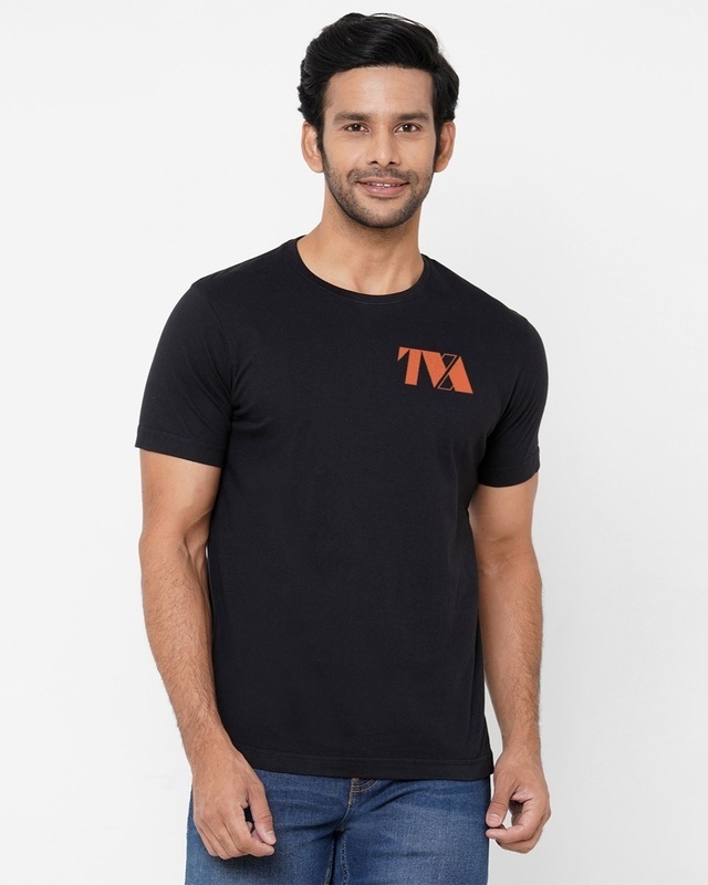Shop Men's Black TVA Variant Marvel Official Typography Cotton T-shirt-Front