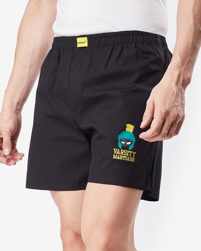 Shop Men's Black Typography Boxers-Front