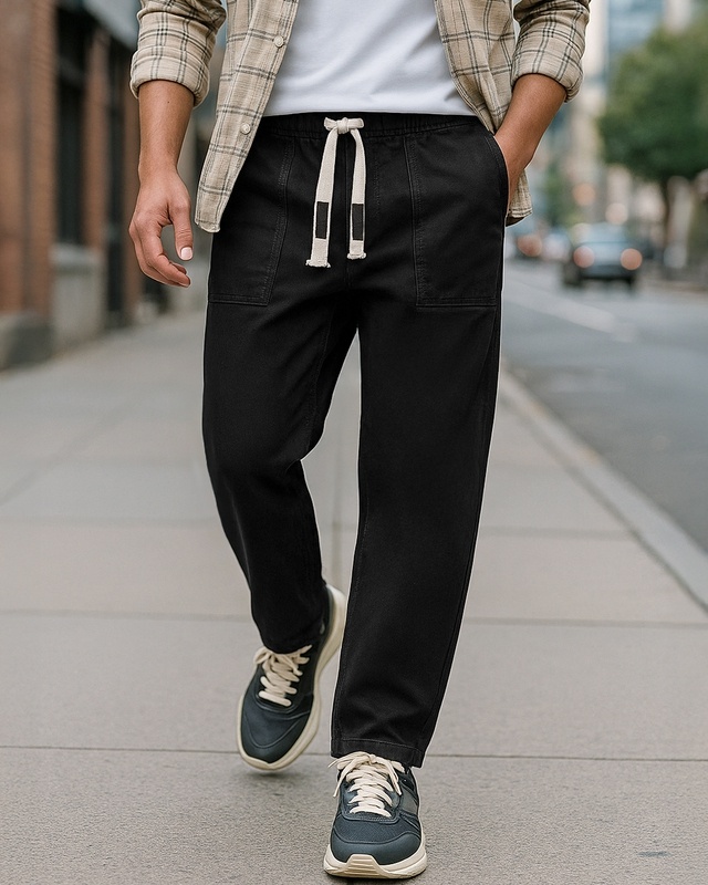 Shop Men's Black Washed Straight Fit Mid-Rise Jeans-Front