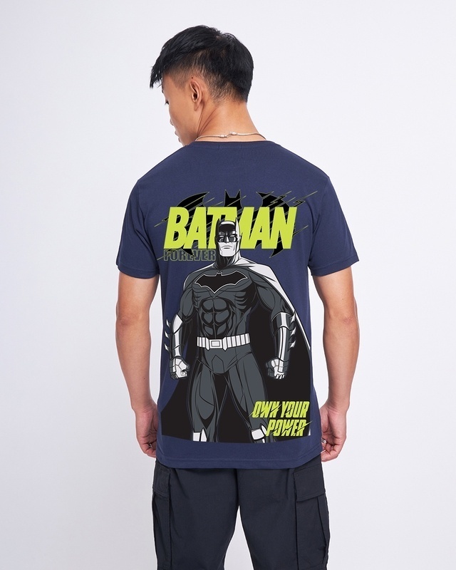 Shop Men's Blue Batman Graphic Printed T-shirt-Front