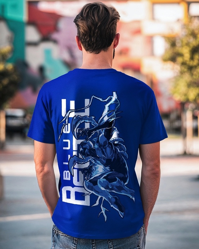 Shop Men's Blue Beetle Graphic Printed T-shirt-Front