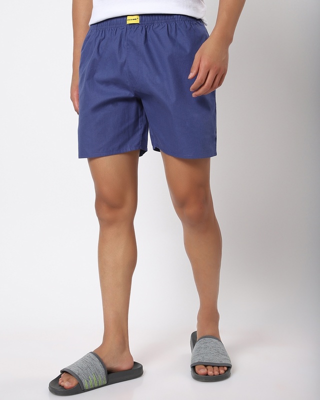 Shop Men's Blue Boxers-Front