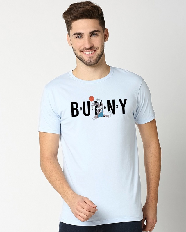 Shop Men's Blue Bunny Typography T-shirt-Front