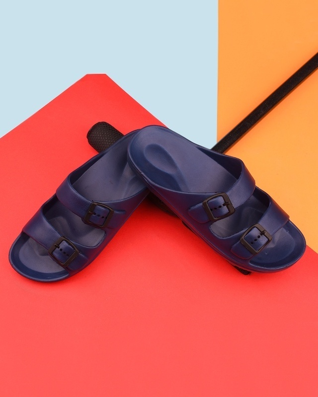 Shop Men's Blue Casual Sliders-Front