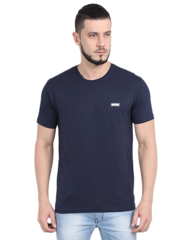 Shop Men's Blue Casual T-shirt-Front