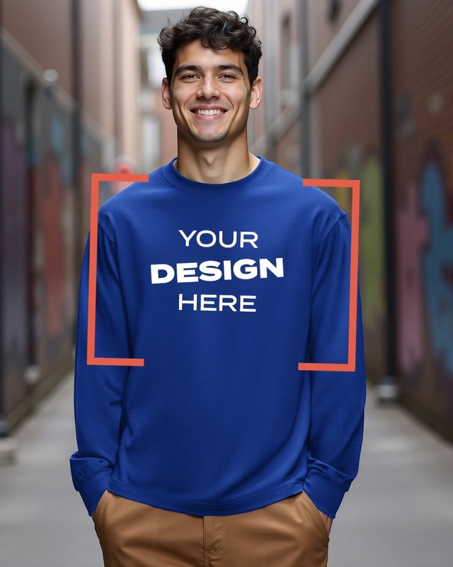 Shop Men's Blue Customizable Oversized T-shirt-Front