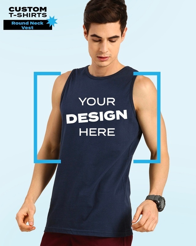 Shop Men's Blue Customizable Vest-Front