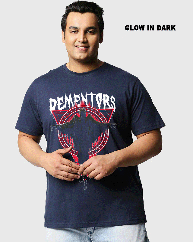 Shop Men's Blue Dementors Graphic Printed Plus Size T-shirt-Front