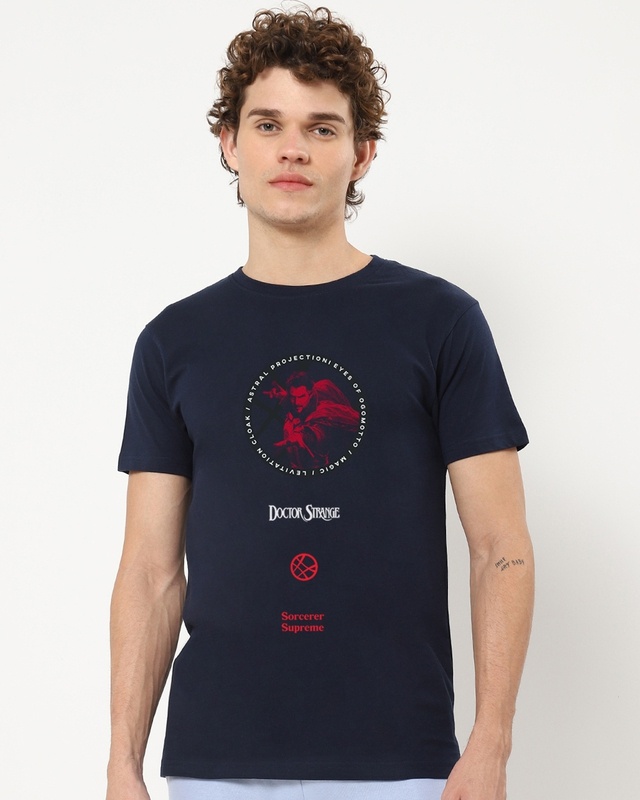 Shop Men's Blue Doctor Stephen Strange Graphic Printed T-shirt-Front