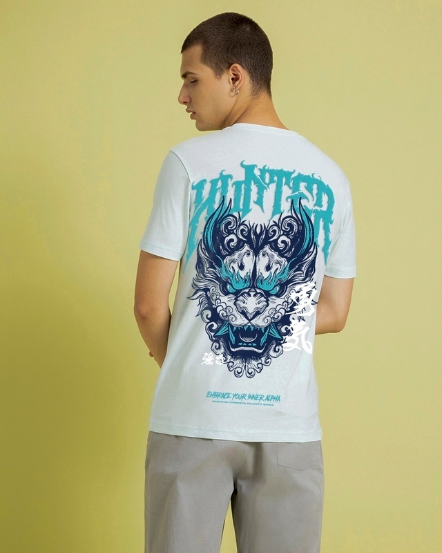 Shop Men's Blue Hunter Graphic Printed T-shirt-Front