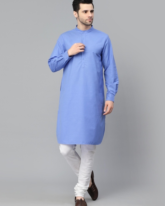 Shop Men's Blue Kurta-Front