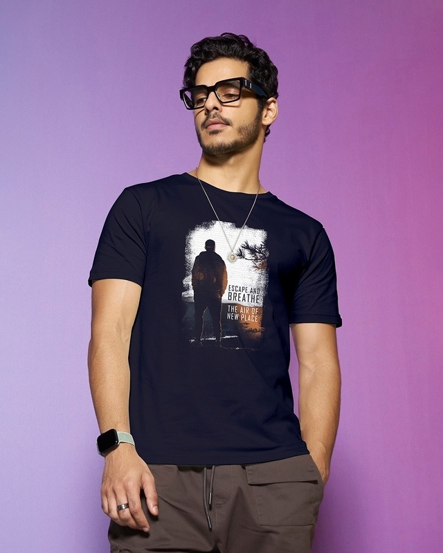 Shop Men's Blue Make Tracks T-shirt-Front